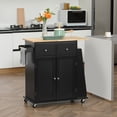 thumbnail image 2 of HOMCOM Rolling Kitchen Island, Kitchen Cart with Rubberwood Top, Spice Rack, 2 of 10