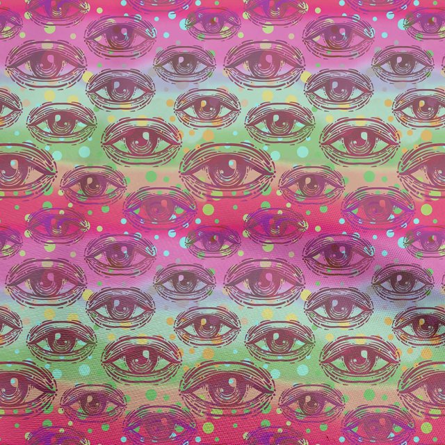 oneOone Viscose Chiffon Pink Fabric Conversational Eye Sewing Craft Projects Fabric Prints By Yard 42 Inch Wide