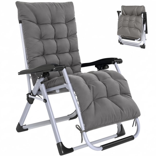Outsunny Reclining Zero Gravity Chair with Adjustable Backrest, Dark Grey
