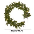 thumbnail image 3 of TIMIFIS Pre-Lit Artificial Christmas Garland Green 2m Soft Needle Rattan Garland with LED Lights String for Home New Year, Stairs, Fireplace, Christmas Indoor Decoration, 3 of 6