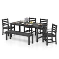 thumbnail image 4 of Gymax Ensemble de 6 Pcs pour Salle à Manger de Patio, Ensemble de Table et Chaises d'Extérieur en HDPE Résistant aux Intempéries, Noir, 4 of 6