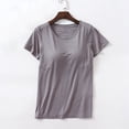 thumbnail image 2 of Timegard Hauts d'Été pour Femmes avec Soutien-Gorge Intégré Col Ras du Cou Manches Courtes Tenue de Détente Pyjama Doux Décontracté T-Shirt, 2 of 7
