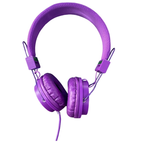 Purple Foldable Over - Ear Wired Headphones for Kids, Compatible with Multiple Devices
