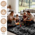 thumbnail image 4 of CozyDesg 8ft x 10ft Area Rugs, Soft Fluffy Area Rugs Floor Mat Floor Rugs for Living Room Bedroom Modern Decor Carpet, Blak Grey, 4 of 7