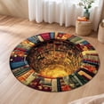 thumbnail image 5 of SIYTUAU 3D Optical Illusion Book Cave Round Area Rug Non Slip Floor Mat For Bedroom Study Library 23.6X23.6 Inches Velvet Soft Pile Polyester Fiber A, 5 of 5