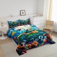 thumbnail image 3 of Erosebridal Sea Turtle Bedding Queen Comforter Set, Underwater World Down Comforter, Ocean Animal Decor, Reversible 3pcs, 3 of 7