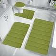 thumbnail image 2 of Living Room Rug Memory Foam Bath Mat 4 Set Bathroom Rugs for 4 Pcs Toilet Mats Universal Soft Comfortable Water Absorption Non-Slip Thick Machine Washable Easier To Dry Dark Baby Mat for Floor, 2 of 9