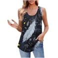 thumbnail image 1 of UPPADA Camisoles Mignonnes pour Femmes Tendance Col Rond à Fleurs Hauts d'Été Sans Manches Blouses Chic Décontracté Débardeurs Graphiques Noir,P, 1 of 5