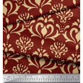 thumbnail image 2 of Soimoi Tissu Crêpe polyester Rouge Imprimé Damas Filigrane Tissu de Couture Yard 52 Pouces de Large, 2 of 3