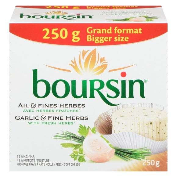 Boursin Garlic & Fine Herbs, Spreadable Cheese 250g