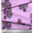 thumbnail image 3 of Soimoi Velvet Fabric Leaves & Floral Block Printed Fabric 1 Yard 58 Inch Wide, 3 of 3