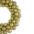 thumbnail image 3 of Northlight 3-Finish Shatterproof Ball Christmas Wreath - 24" - Vegas Gold - Unlit, 3 of 4