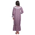 thumbnail image 4 of Moomaya Robe de Nuit Maxi pour Femmes en Coton à Col en V Imprimé avec Bordure Volantée, 4 of 5