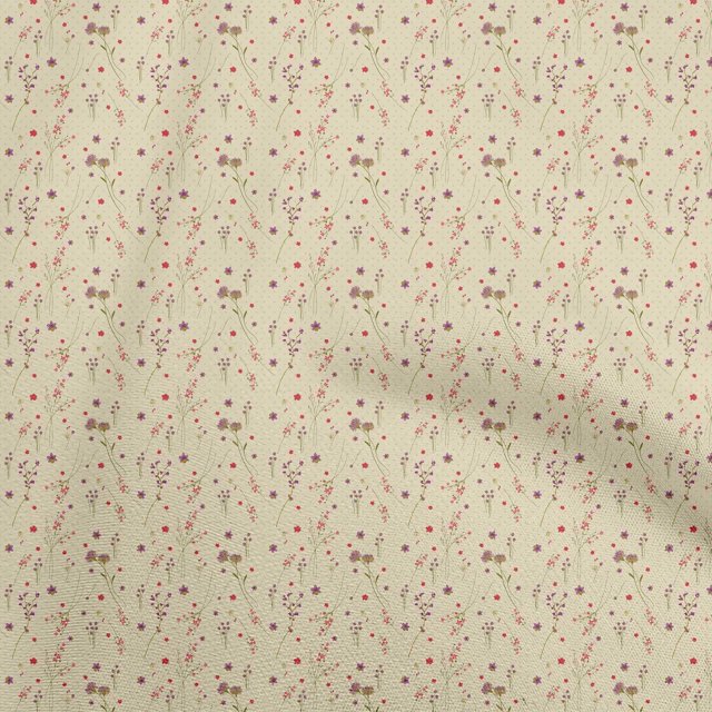 oneOone Velvet Pale Yellow Fabric Floral Craft Projects Decor Fabric Printed By The Yard 58 Inch Wide