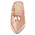 thumbnail image 3 of BLISSFUL STEP Mules à Talon Bloc pour Femmes avec Nœud en Perles Nude 8, 3 of 6