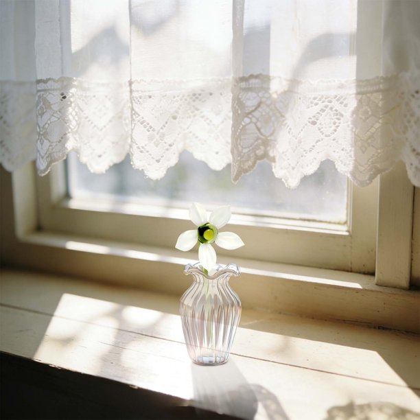 Rideau en Tulle Court en Dentelle Creuse Blanche Romantique, 1 Panneau, pour Porte de Cuisine, Fenêtre, Anti-Poussière 15 Rideau en Tulle Court en Dentelle Creuse Blanche Romantique, 1 Panneau, pour Porte de Cuisine, Fenêtre, Anti-Poussière 15
