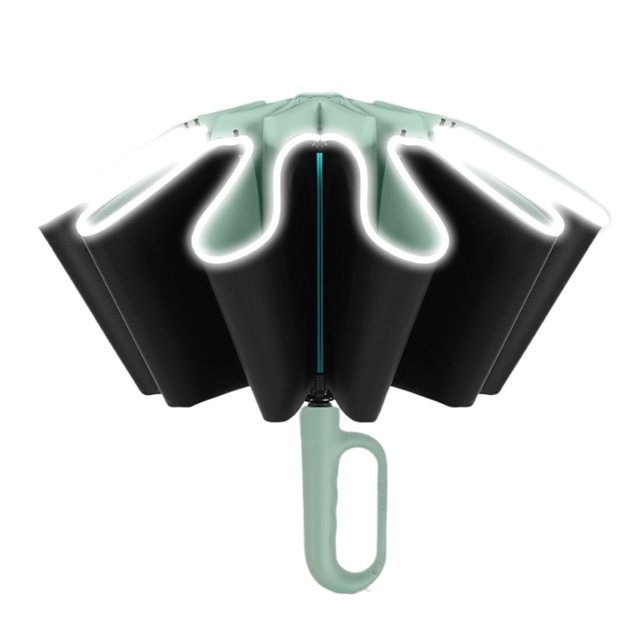 Maytalsory Easy Hanging Fully Automatic Buckle Umbrella Grab And Go Making Easy To Carry Reflective Green