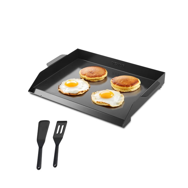 VEVOR 22x16 in Flat Top Griddle Carbon Steel Universal BBQ Grill Pan Cookware