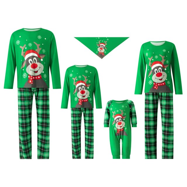 Pyjamas de Noël Assortis pour la Famille Ensemble Haut et Pantalon de Fête Pyjama