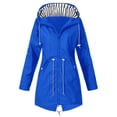 thumbnail image 1 of Kcodviy Imperméable Uni à Capuche Extérieur pour Femmes Veste à Fermeture Éclair Latérale Imperméable Coupe-Vent Veste à Fermeture Éclair pour Femmes Veste pour Femmes Vestes Manteau pour Femme, 1 of 2