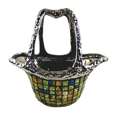 Dolce Mela DMCV005 Decorative Ceramic & Glass Flower Vase Purse Bag - 12.5 x 6.5 x 12 in.