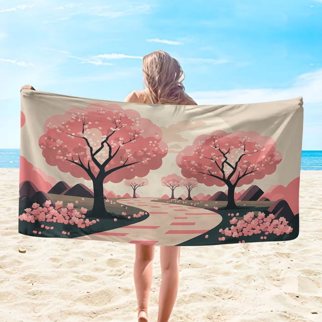LSLJS Beach Towel Summer Beach Essentials Beach Towels Microfiber Beach Towel Super Lightweight Colorful Bath Towel Sandproof Beach Blanket Multi-Purpose Towel for Travel Swimming Pool 30x60 Inch