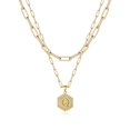 thumbnail image 1 of Colliers à Initiale Superposés pour Femmes, Collier Chaîne Trombone Simple Mignon Pendentif Lettre Hexagone Collier Ras-du-Cou à Initiale Colliers Superposés Dorés pour Femmes, QGold, 1 of 5