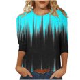 thumbnail image 1 of Hauts pour Femmes Décontractés Imprimés Col Rond Manches 3/4 T-Shirt Ample, Hauts Manches 3/4 pour Femmes, Hauts Décontractés pour Femmes, T-Shirts pour Femmes, 1 of 5