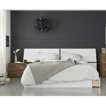 Ensemble de chambre à coucher 3 pièces Arcadia de Nexera, Truffe et Blanc