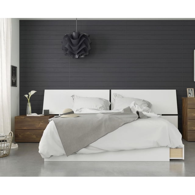 Nexera Arcadia 3 Piece Bedroom Set, Truffle and White
