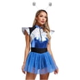 thumbnail image 1 of iiniim 2 Pcs Costume d'Alien pour Femme Costume de Combattante Spatiale à Paillettes Justaucorps d'Astronaute Robe Tutu Tenue d'Alien Bleu TG, 1 of 5