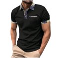 thumbnail image 1 of Shirts for Men, Mens Lapel Color Buttons Outdoors Short Sleeve Turndown Collar Blouse Shirt, 1 of 5