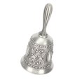 thumbnail image 1 of Cloche à Main, Cloche Vintage Main Fleur Main Dîner Cloche Cloche Main Argent Conception Conviviale, 1 of 14