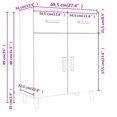 thumbnail image 4 of vidaXL Sideboard Grey Sonoma 69.5x34x90 cm Engineered Wood, 4 of 5