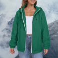 thumbnail image 5 of Comdrip Veste Légère pour Femmes! Veste Chaude Coupe-Vent Imperméable à Blocs de Couleur pour Femmes, Coupe-Vent d'Extérieur, Veste de Randonnée, Veste de Randonnée pour Femmes, Légère, Vert Noirâtre m, 5 of 5