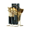 thumbnail image 1 of RXIRUCGD Gold Silverware Cutlery Gift Set With Box, 24-Piece Stainless Steel Gold Flatware Set, Christmas Kitchen Utensils Knife Fork Spoon Dinnerware Tableware Kit, 1 of 1