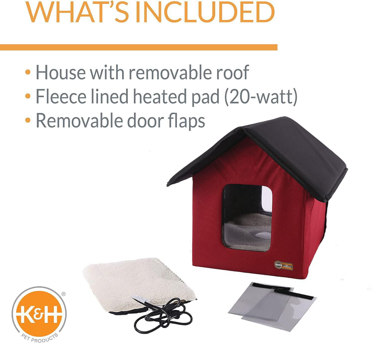 K&H Outdoor Heated Kitty Red House For cats