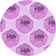 thumbnail image 1 of Ahgly Tapis Rond Lavable en Machine Intérieur Transitionnel Fleur Rose, 7 Pieds Rond, 1 of 7