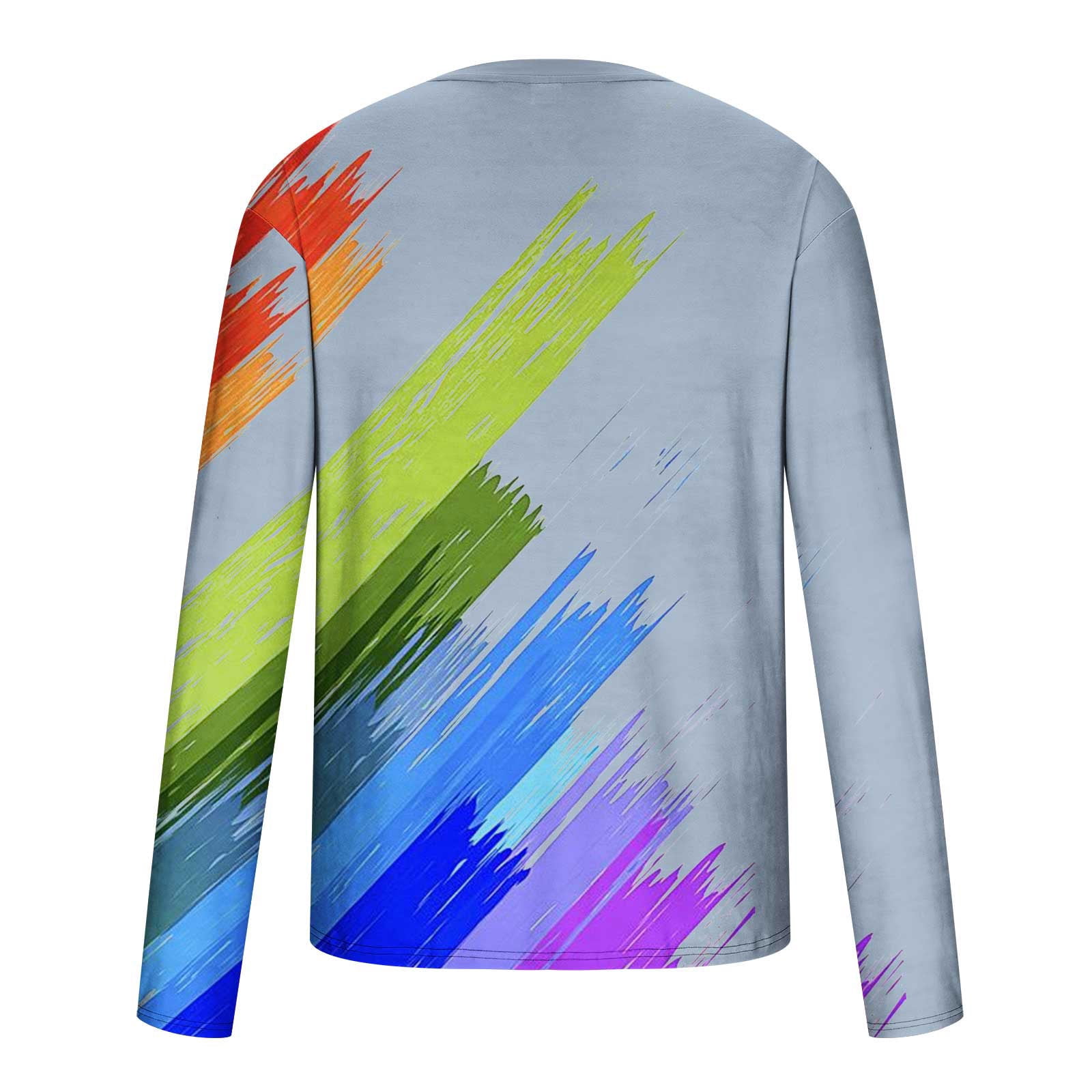 Meichang Long Sleeve T Shirt Men Soft,Graphic Tees Men Casual 3D