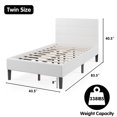 thumbnail image 4 of Costway Twin Upholstered Bed Frame Button Tufted Headboard Mattress Foundation, 4 of 10