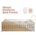 thumbnail image 3 of MIMI BEDS Dream Raft Floor Bed with Guardrails, Solid Pine Wood Frame, Twin, White, 3 of 16