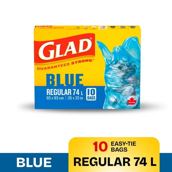 Glad Blue Recycling Bags - Regular 74 Litres - 10 Trash Bags
