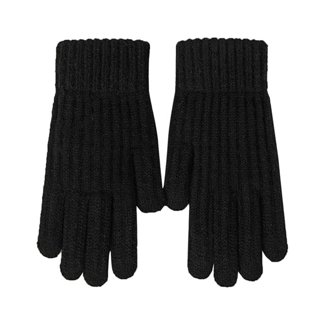 Knitted Gloves Winter with Fleece Thread Outdoor Windproof and Cold Warm Gloves