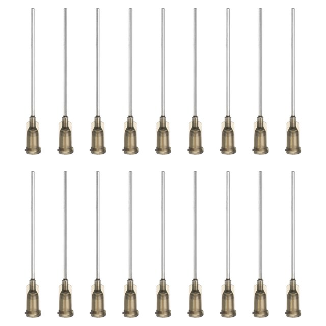 16Ga Dispensing Needles, 18PCS 2 Inch Industrial Blunt Tip Dispensing Needle Syringes with Luer Lock Needle 2inch Long for Refilling Liquid Inks Adhesive Glue Oil, Gray