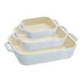 thumbnail image 1 of STAUB Ceramique Rectangular Baking Dish Set Macaron Light Blue 3 Piece, 1 of 6