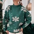 thumbnail image 1 of EGNMCR Chandails pour Femmes Col Rond Ample Tempérament Manches Longues Haut Tricoté de Noël, 1 of 1
