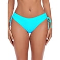 thumbnail image 4 of Ocean Blues Women's Full Coverage Swim Bottoms Sides Drawstring Mid Rise Bikini Bottom Sky Blue Bathing Suit Size L, 4 of 9