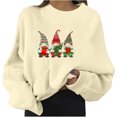 thumbnail image 2 of EGNMCR Sweat-Shirt de Noël Mode Femme Ample Imprimé de Noël Manches Col Rond Pull, 2 of 4
