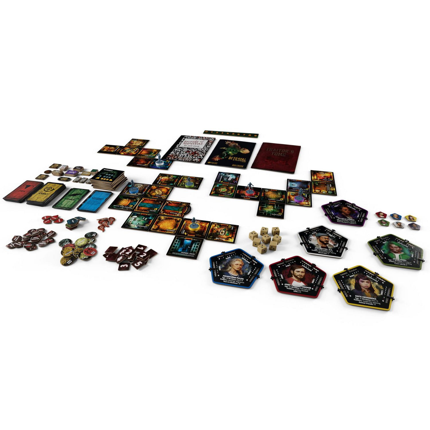 Avalon Hill Betrayal at the House on the Hill, jeu de plateau coopératif 3e édition, 50 scénarios effrayants, de 3 à 6 joueurs, dès 12 ans