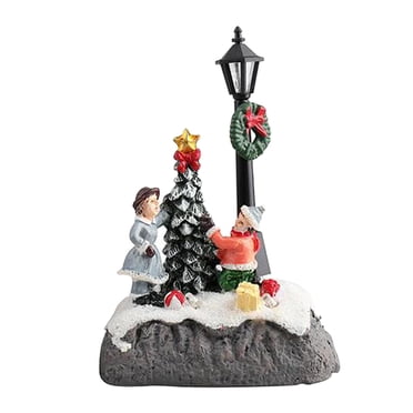 Lipstore Christmas Scene Village Houses Figurines Christmas Gifts For Christmas Decoration 8.5Ã5.5Ã13cm